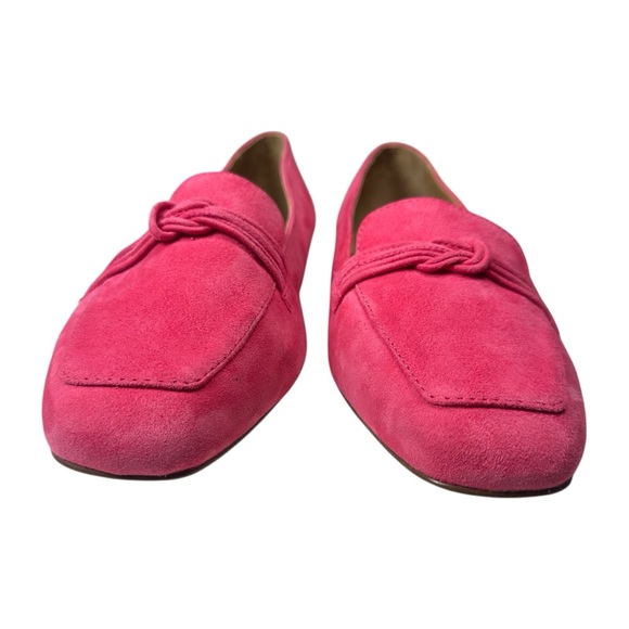 Talbots Stella Knot Suede Leather Loafer Flat Slip On Hot Pink Preppy Size 10 - Picture 3 of 11
